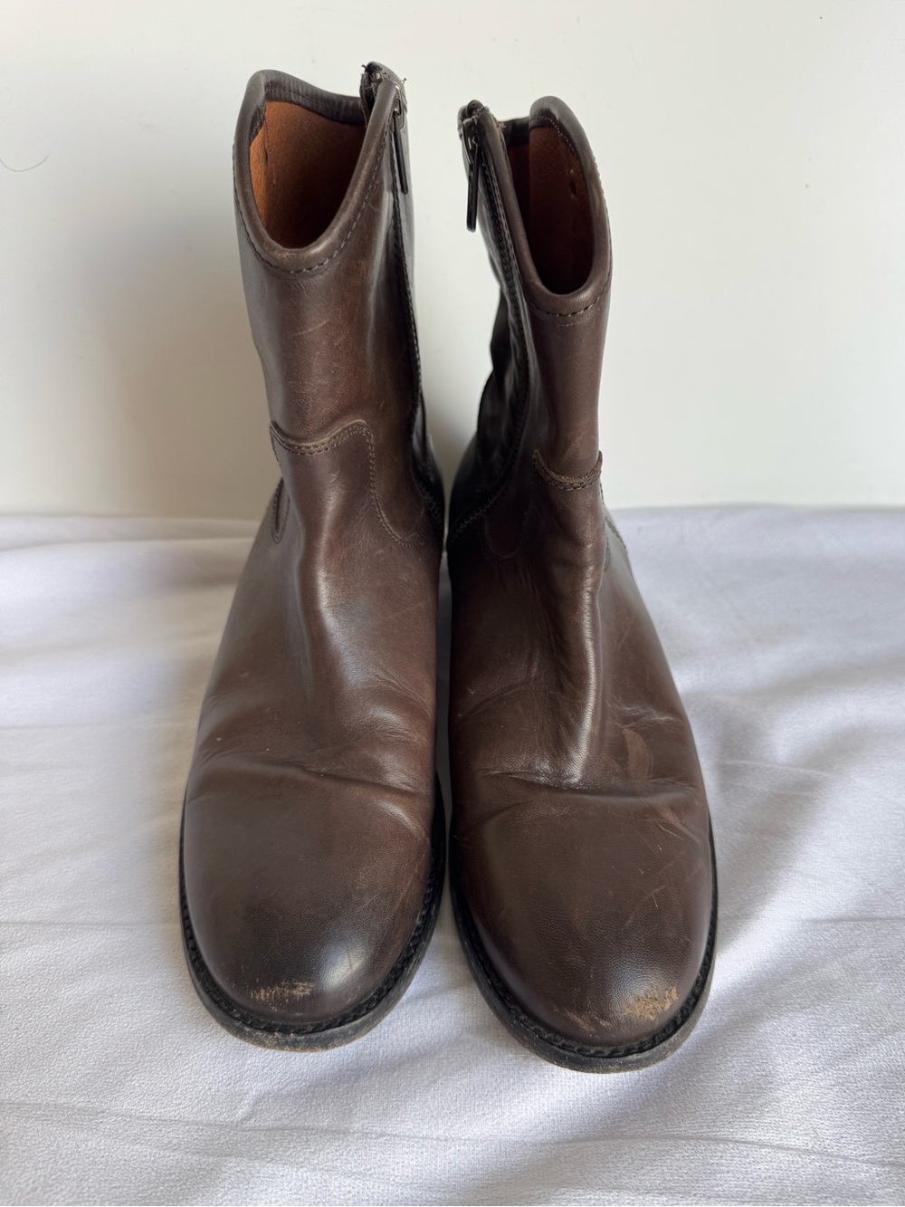 Frye Melissa Button 3477898-SMK Brown Western Cowboy Boots Ankle 7.5 B Leather
